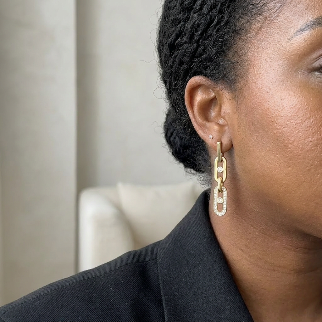 Boucle d'oreille en acier inoxydable