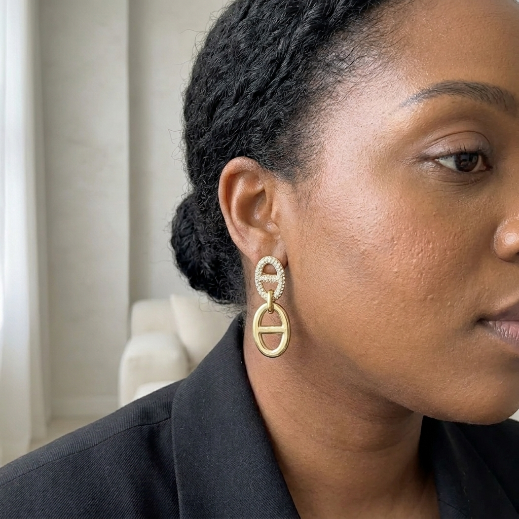Boucle d'oreille en acier inoxydable