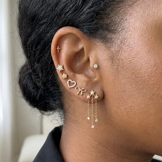 Lot de boucle d'oreille en acier inoxydable